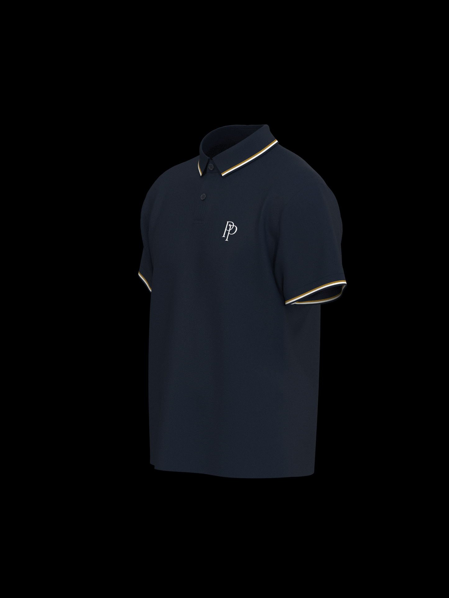 Navy & White / Gold Polo