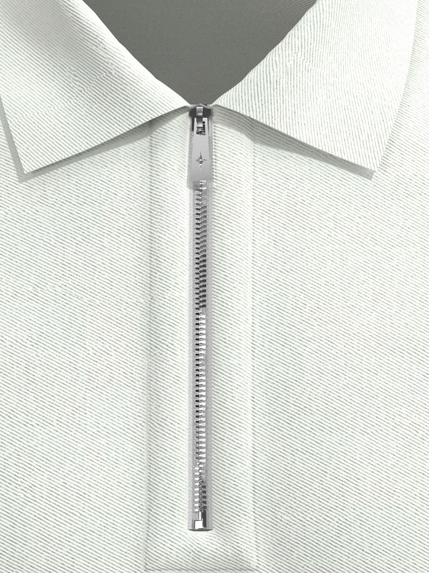 White & Black Zipper Polo