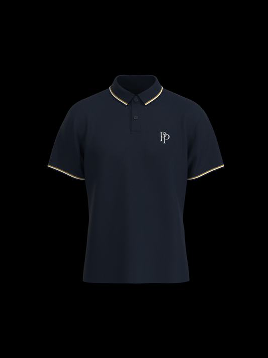 Navy & White / Gold Polo