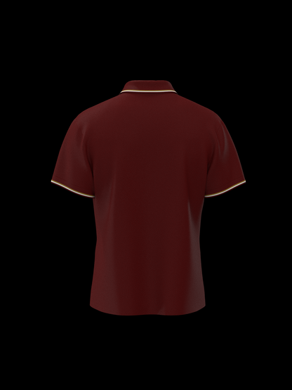 Royal Red & White / Gold Polo