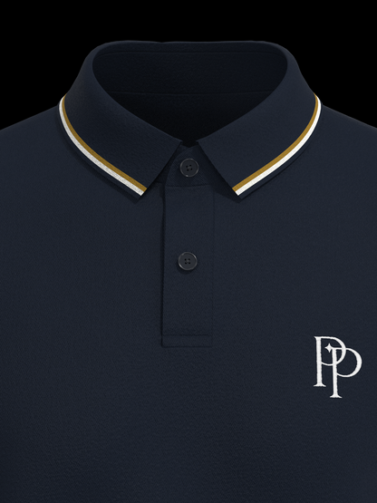 Navy & White / Gold Polo