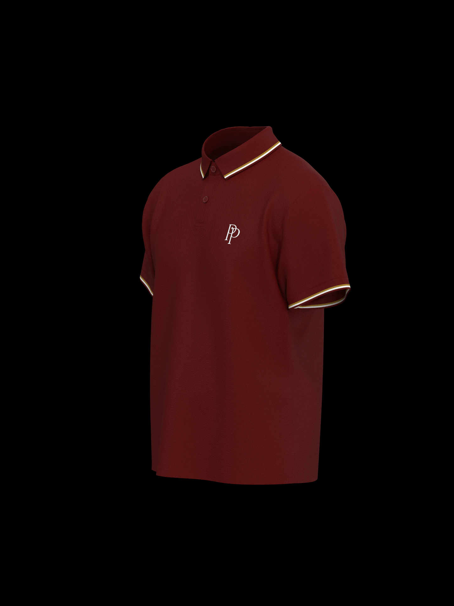 Royal Red & White / Gold Polo