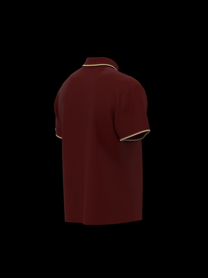 Royal Red & White / Gold Polo