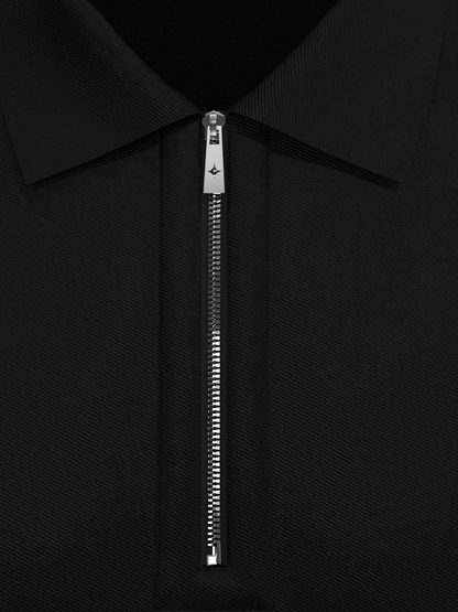 Black & White Zipper Polo