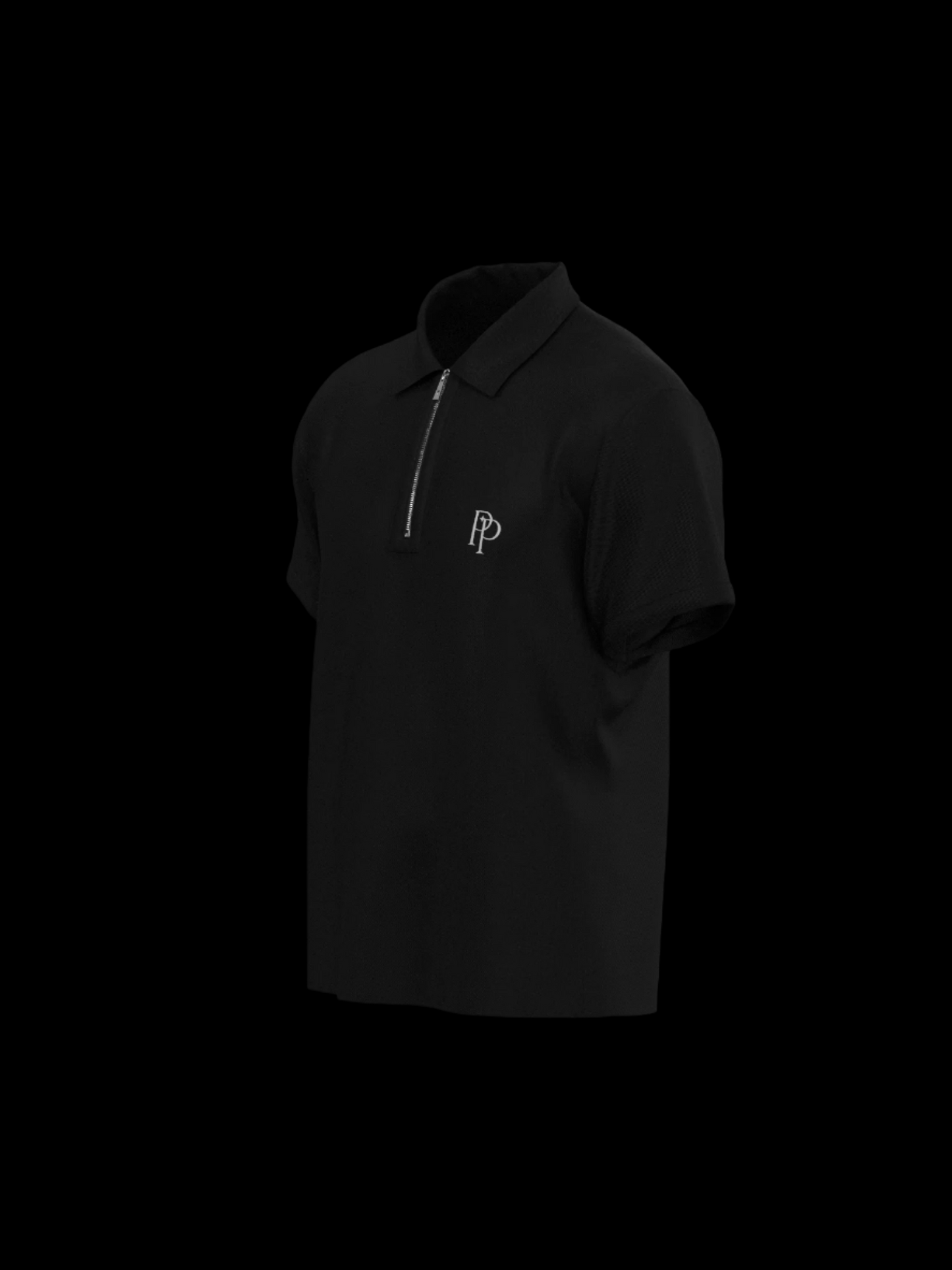 Black & White Zipper Polo