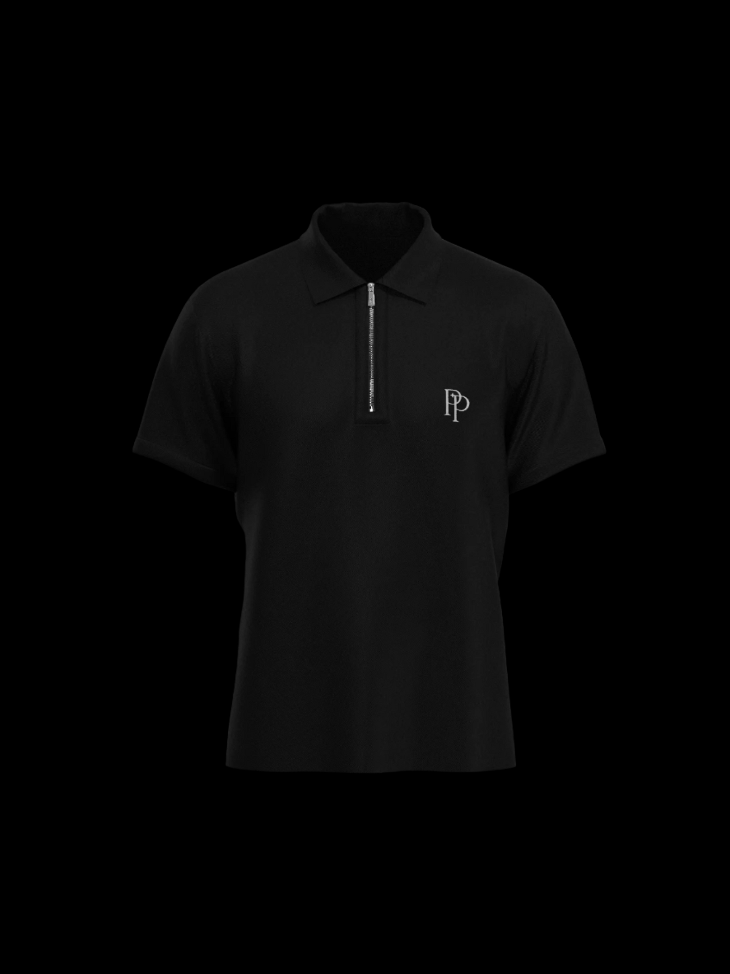 Black & White Zipper Polo