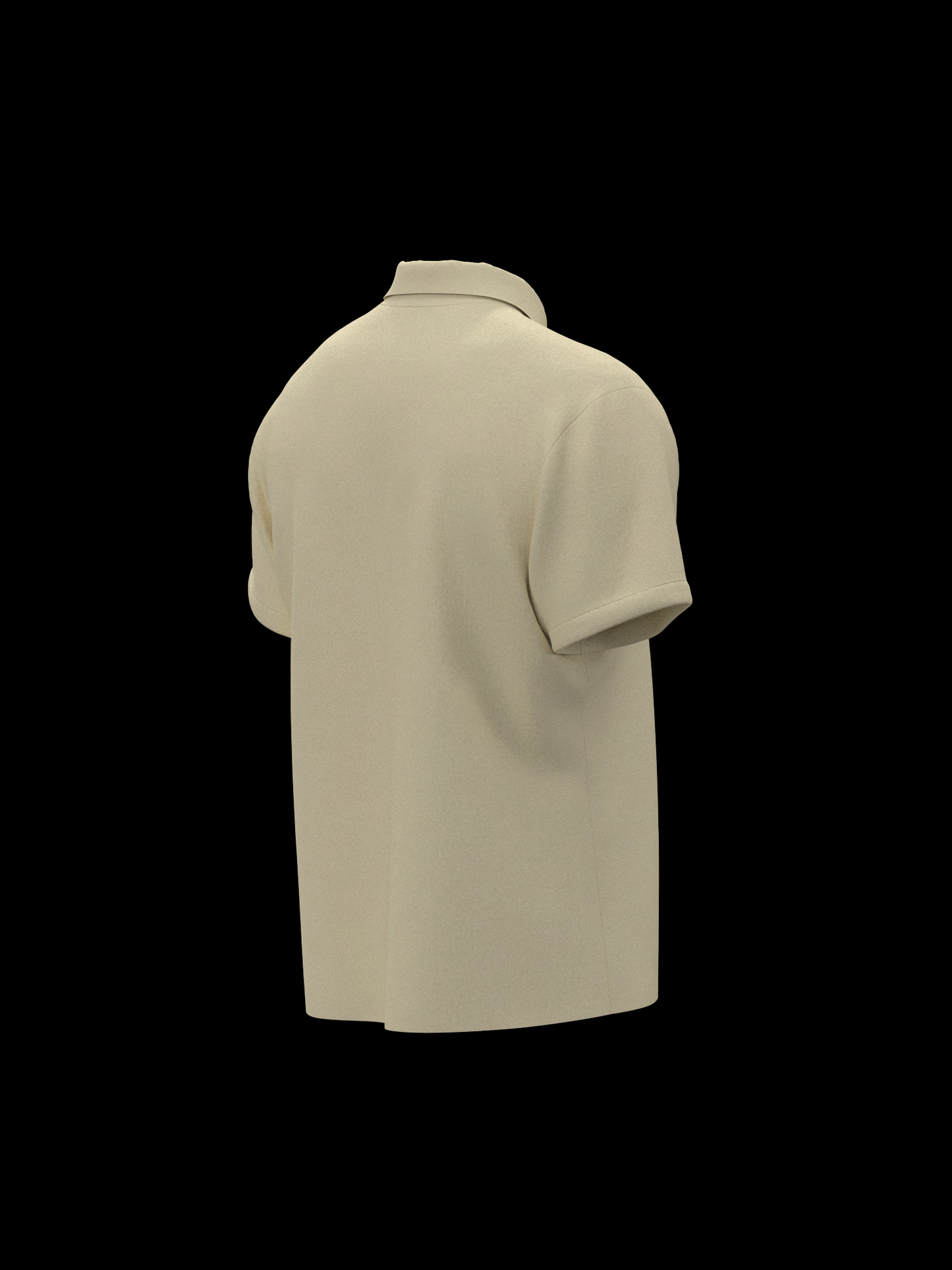 Beige & Black Zipper Polo