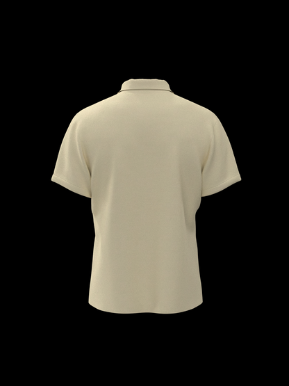 Beige & Black Zipper Polo