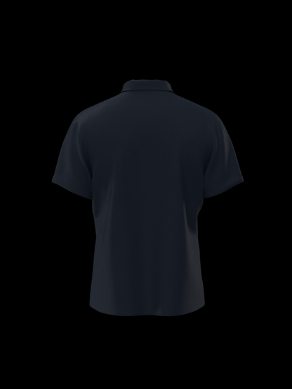 Navy & Gold Zipper Polo