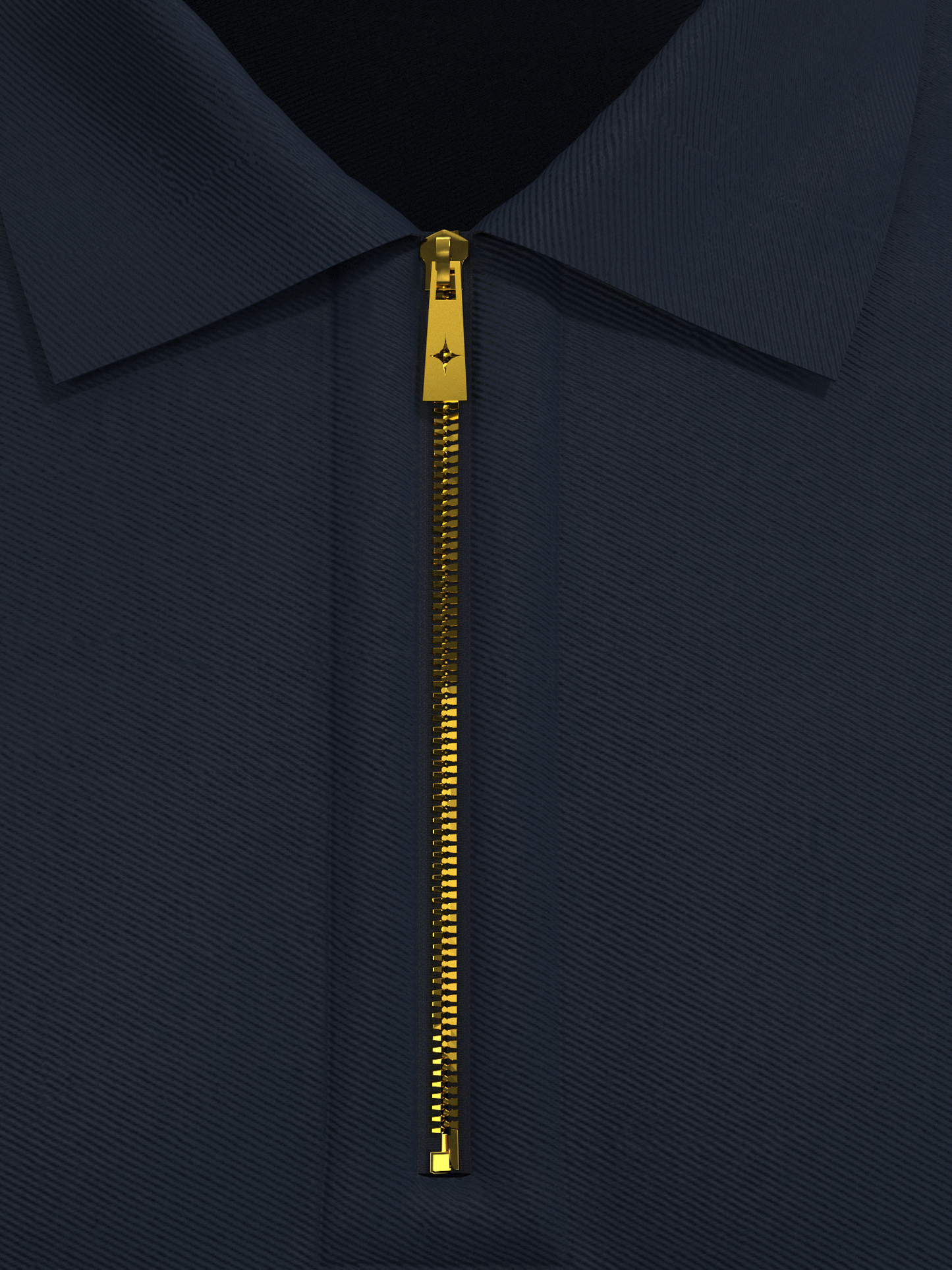 Navy & Gold Zipper Polo
