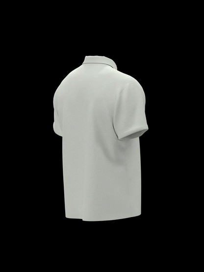 White & Gold Zipper Polo