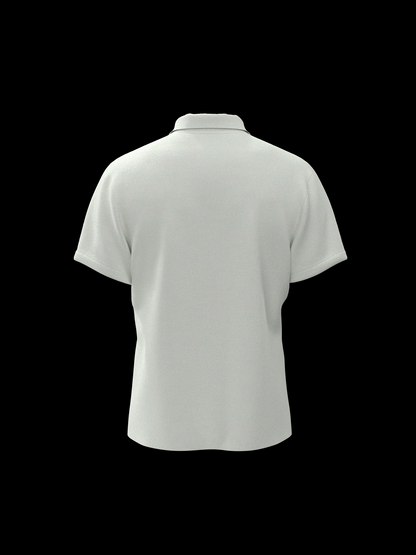 White & Gold Zipper Polo