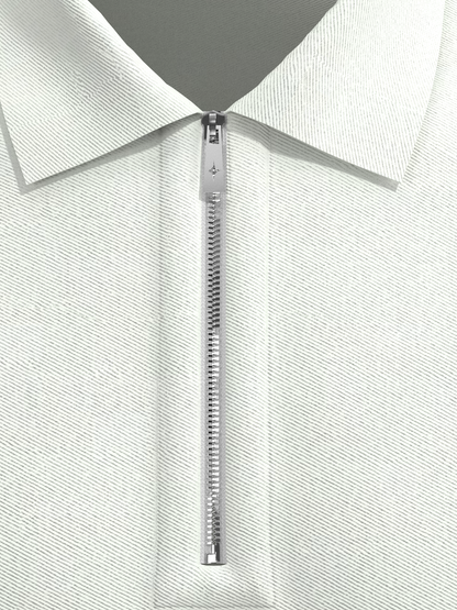 White & Black Zipper Polo
